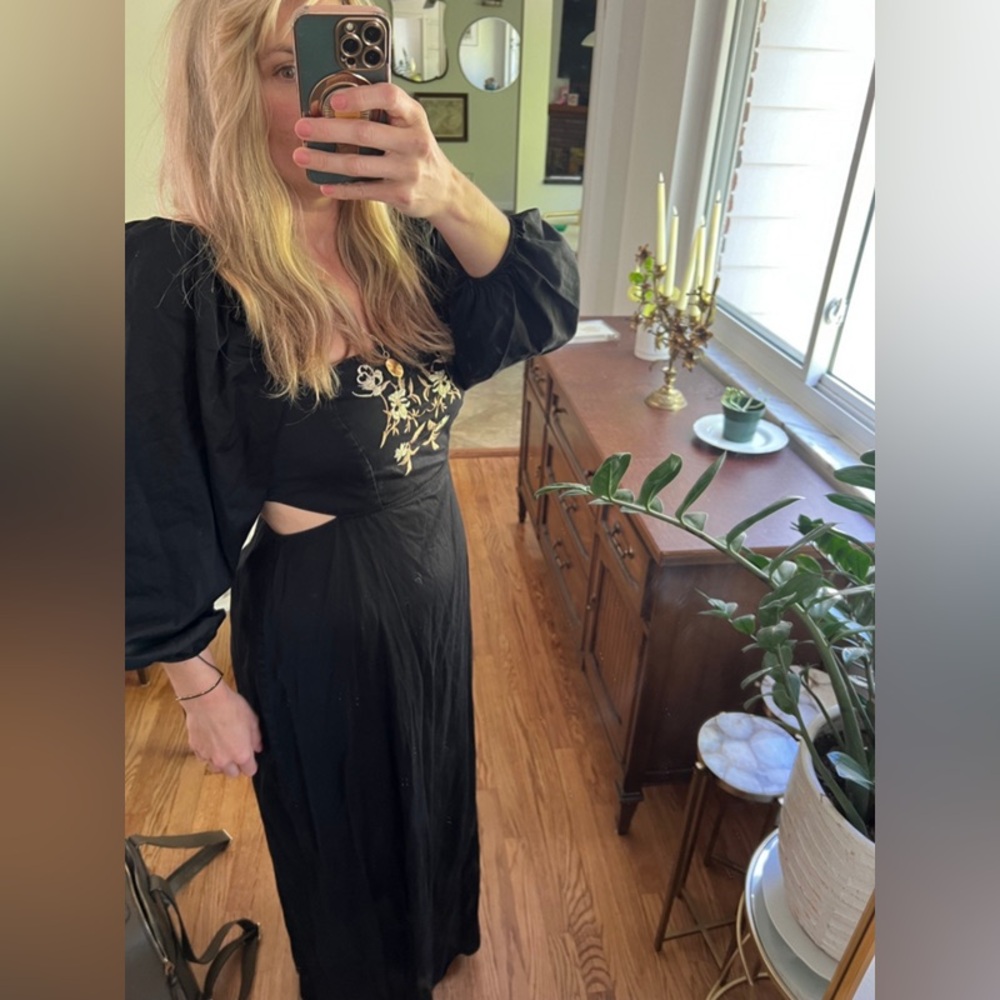Anthropologie Embroidered Cut Out
Maxi Dress Size Small Black - Picture 13 of 15